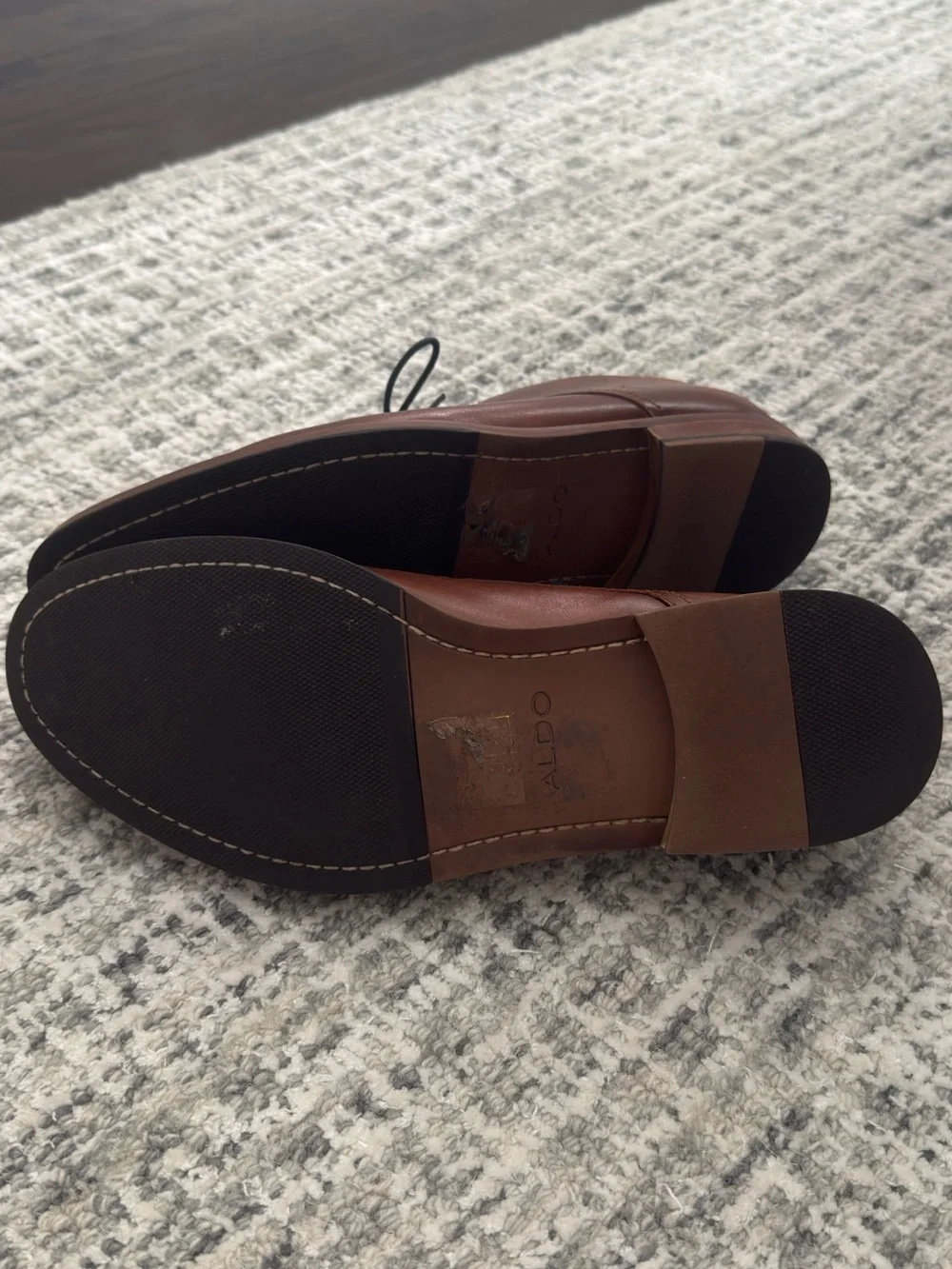 Men's Aldo Brown Leather Derby Dress Shoes